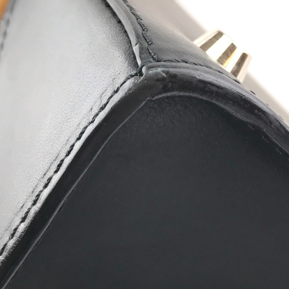 Saigon Mm Top Handle Flap Kelly-style Wood Satchel - Picture 8 of 8